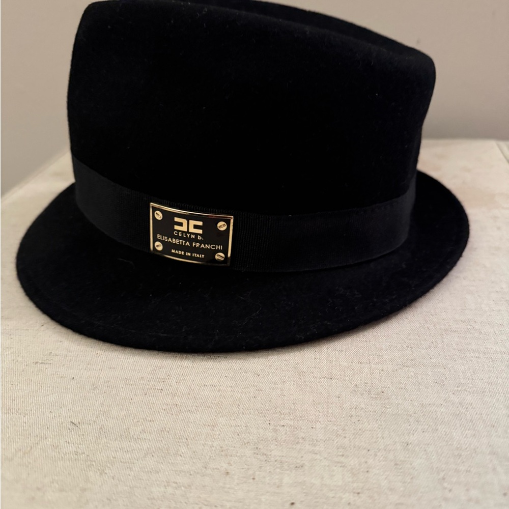 Black Elisabetta Franchi Fedora Hat